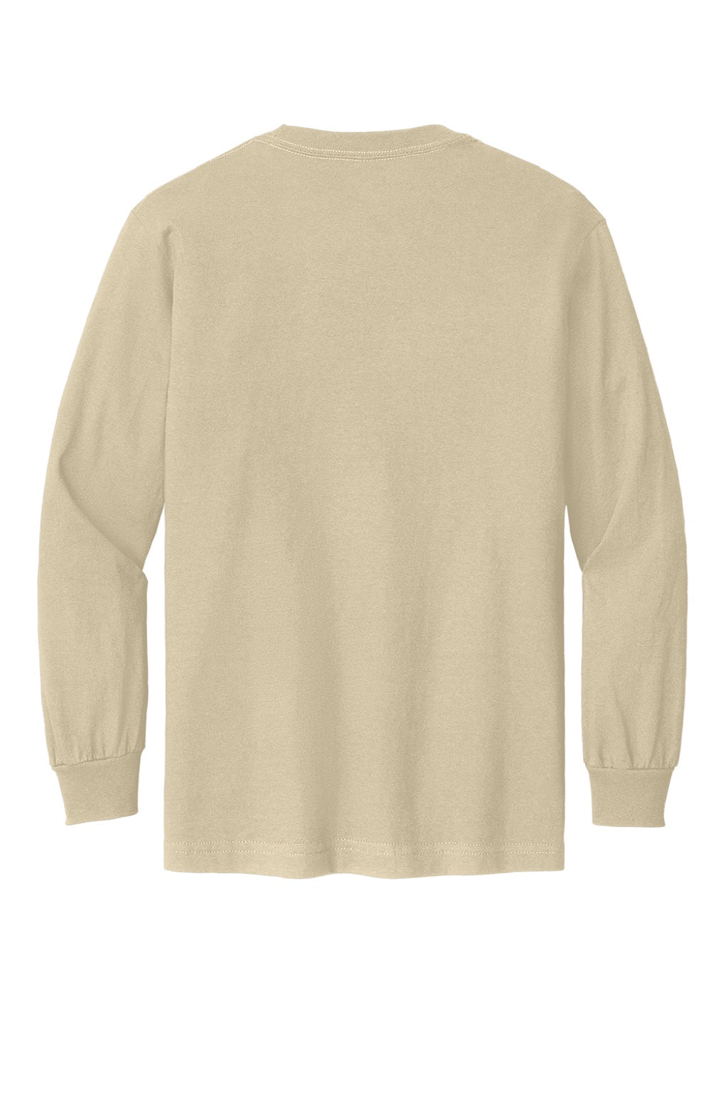 American Apparel 1304 Mens Long Sleeve Crewneck T-Shirt Sand Brown Model Flat Back