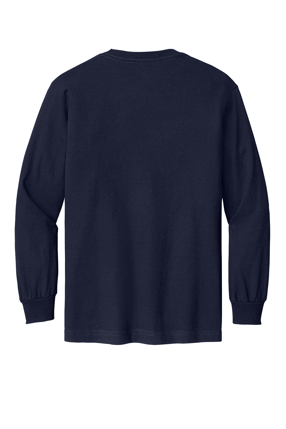 American Apparel AL1304/1304 Mens Long Sleeve Crewneck T-Shirt Navy Blue Model Flat Back