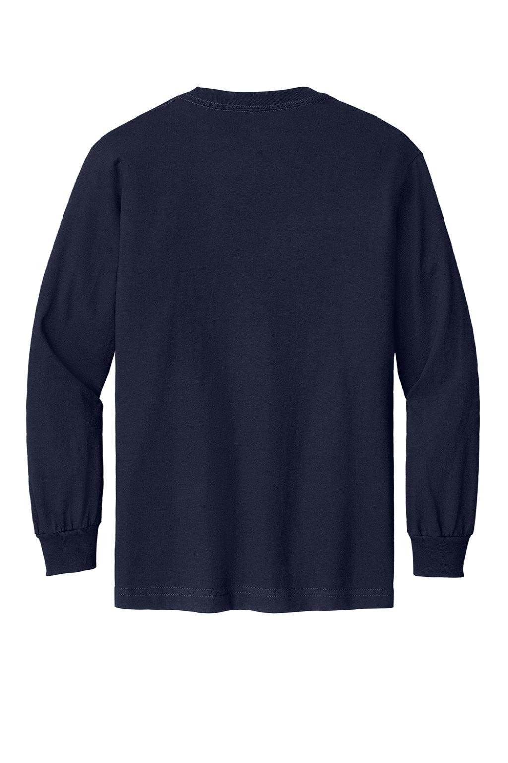 American Apparel 1304 Mens Long Sleeve Crewneck T-Shirt Navy Blue Model Flat Back
