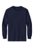 American Apparel 1304 Mens Long Sleeve Crewneck T-Shirt Navy Blue Model Flat Front