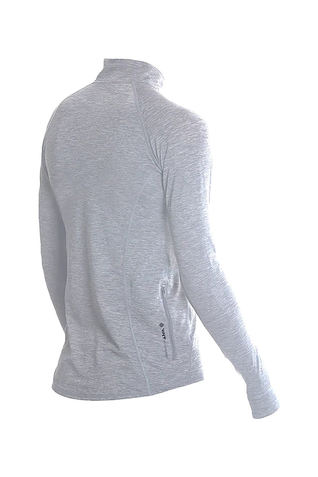 Anetik WSFLTL0 Womens Flight Tech 1/4 Zip Sweatshirt Heather Alloy Grey Flat Back