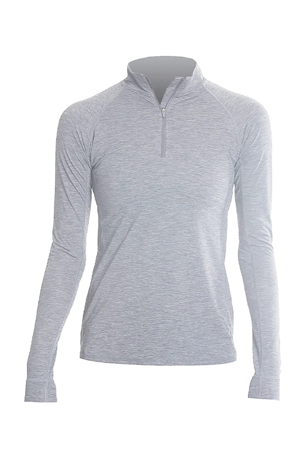 Anetik WSFLTL0 Womens Flight Tech 1/4 Zip Sweatshirt Heather Alloy Grey Flat Front