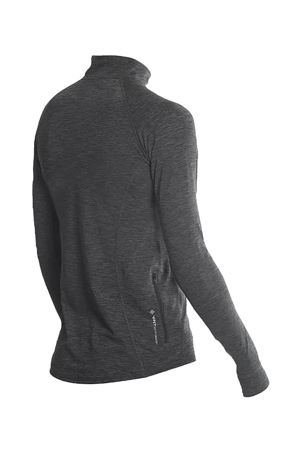 Anetik WSFLTL0 Womens Flight Tech 1/4 Zip Sweatshirt Heather Charcoal Grey Flat Back