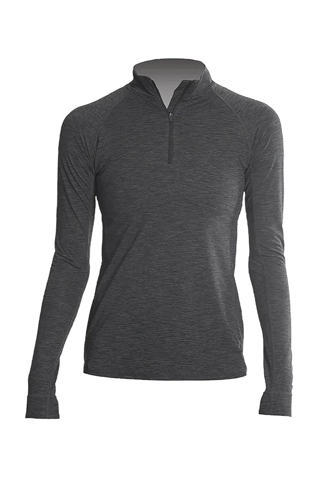 Anetik WSFLTL0 Womens Flight Tech 1/4 Zip Sweatshirt Heather Charcoal Grey Flat Front