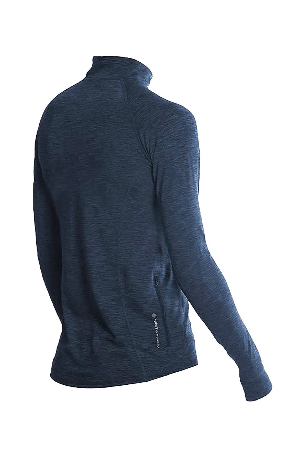 Anetik WSFLTL0 Womens Flight Tech 1/4 Zip Sweatshirt Heather Midnight Blue Flat Back