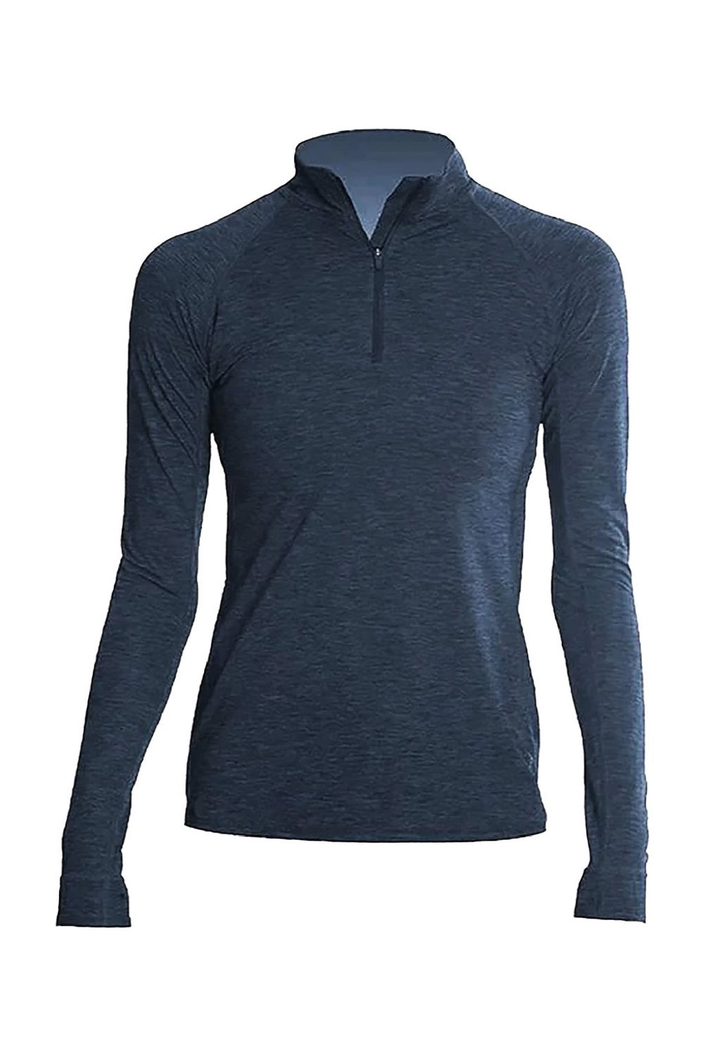 Anetik WSFLTL0 Womens Flight Tech 1/4 Zip Sweatshirt Heather Midnight Blue Flat Front