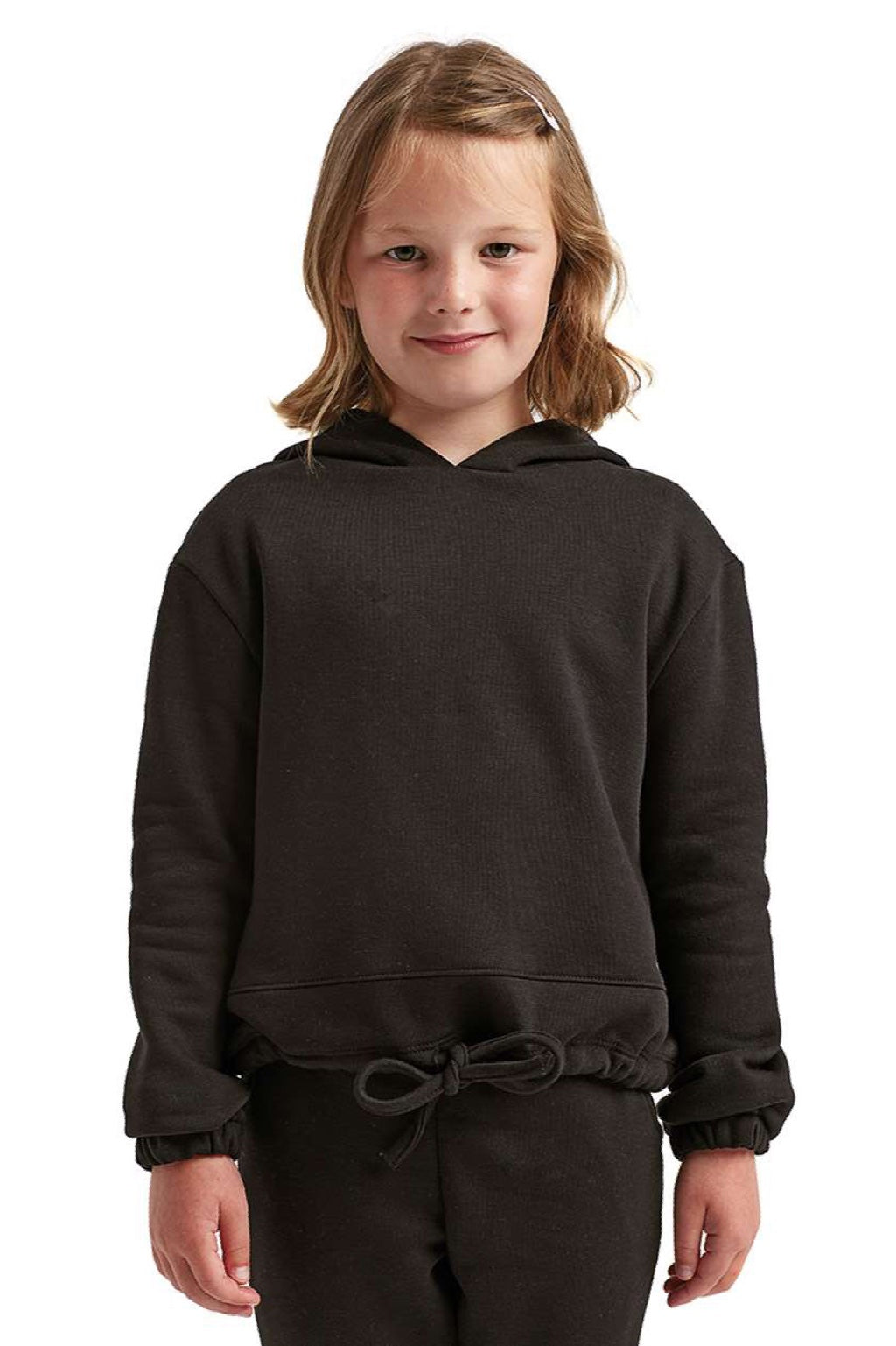 TriDri TD85B Youth Maria Hooded Sweatshirt Hoodie Black Model Front