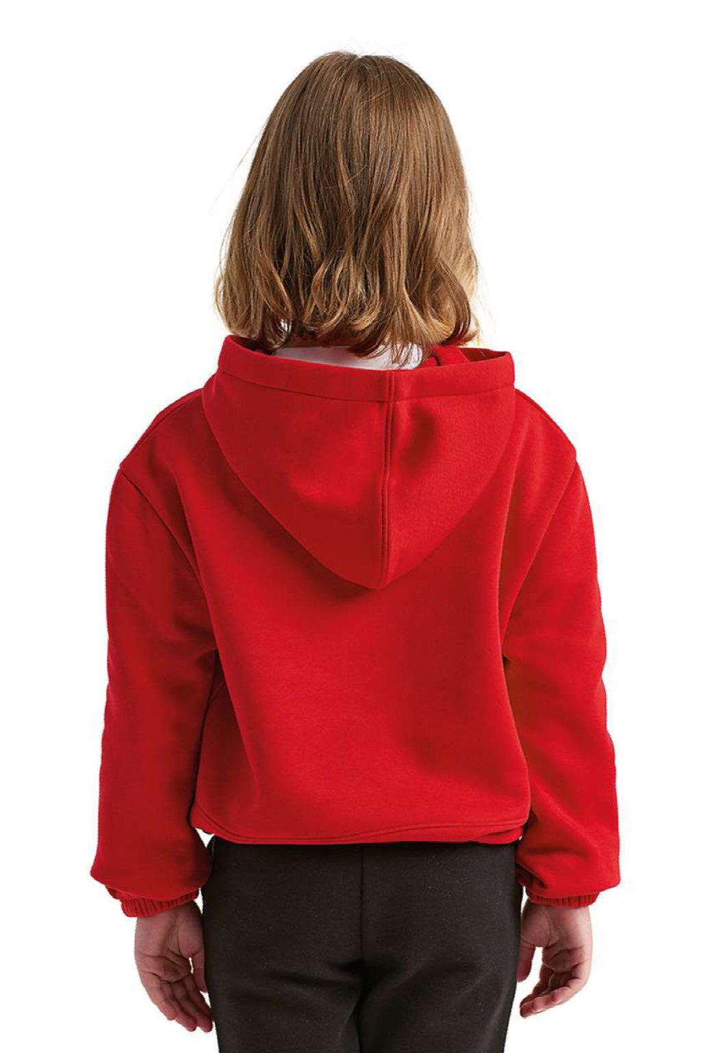 TriDri TD85B Youth Maria Hooded Sweatshirt Hoodie Fire Red Model Back