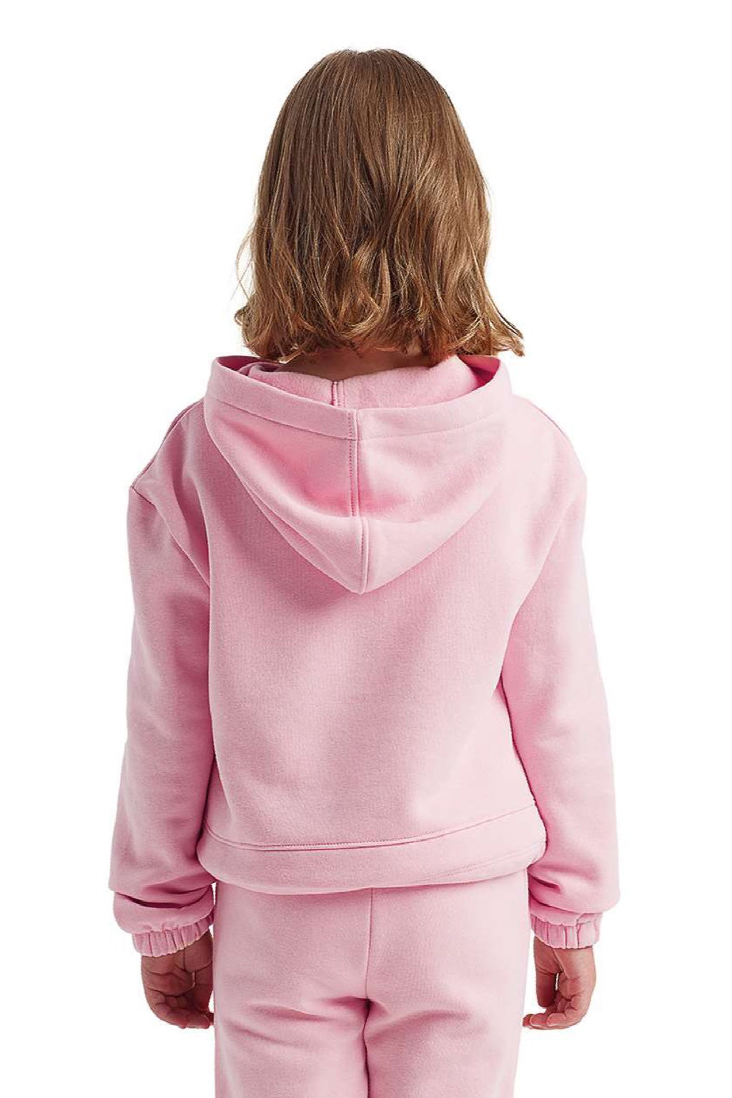 TriDri TD85B Youth Maria Hooded Sweatshirt Hoodie Light Pink Model Back