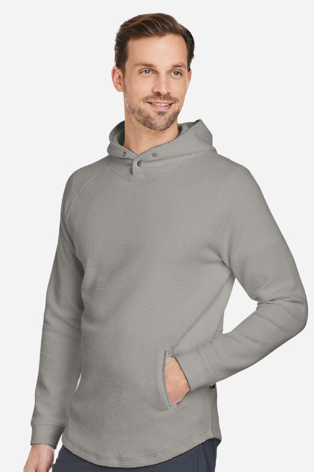 Swannies Golf SWC100 Mens Camden Hooded Sweatshirt Hoodie w/ Pockets Olive Green Model Side