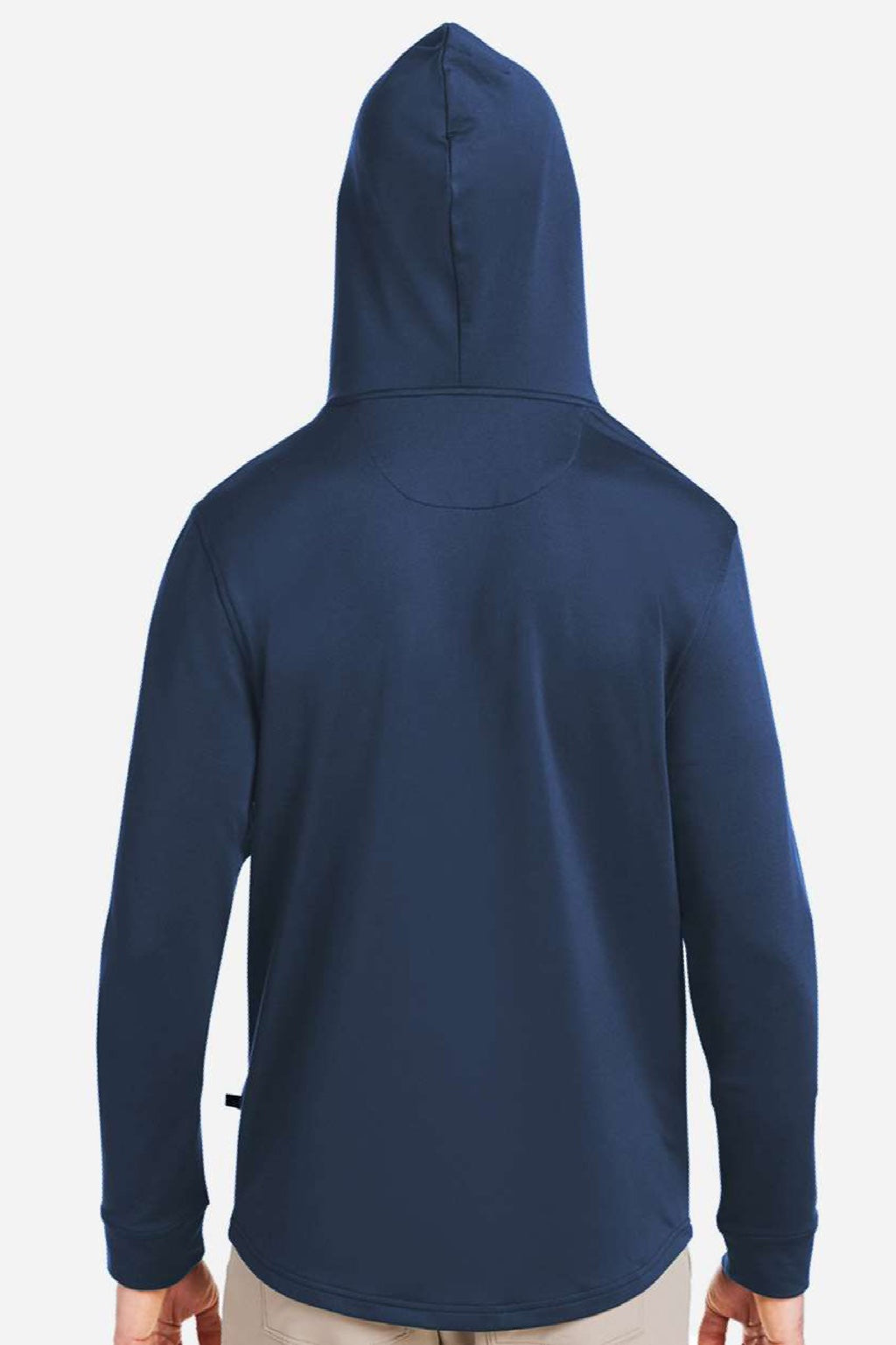 Swannies Golf SWI600 Mens Ivy Hooded Sweatshirt Hoodie w/ Pouch Pocket Navy Blue Model Back