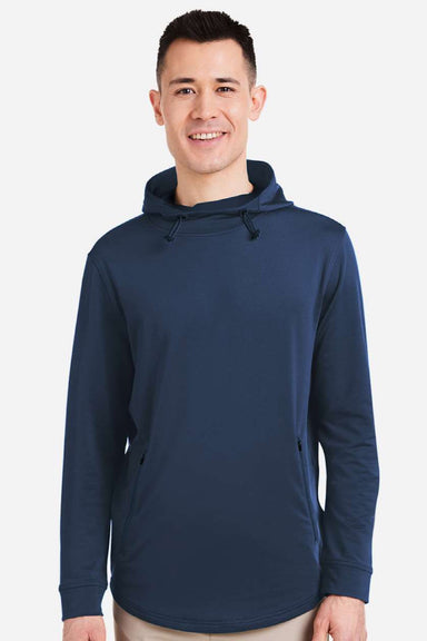 Swannies Golf SWI600 Mens Ivy Hooded Sweatshirt Hoodie w/ Pouch Pocket Navy Blue Model Front