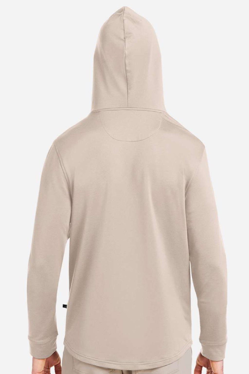 Swannies Golf SWI600 Mens Ivy Hooded Sweatshirt Hoodie w/ Pouch Pocket Tan Model Back