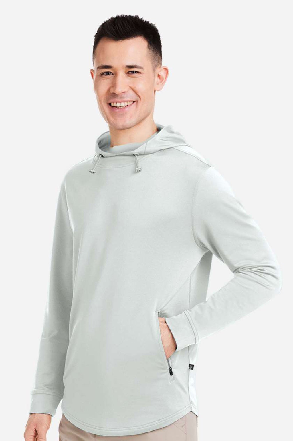 Swannies Golf SWI600 Mens Ivy Hooded Sweatshirt Hoodie w/ Pouch Pocket Glacier Model Side