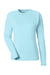 Huk H612L04 Womens LoPro Pursuit Long Sleeve Crewneck T-Shirt Island Paradise Blue Flat Front