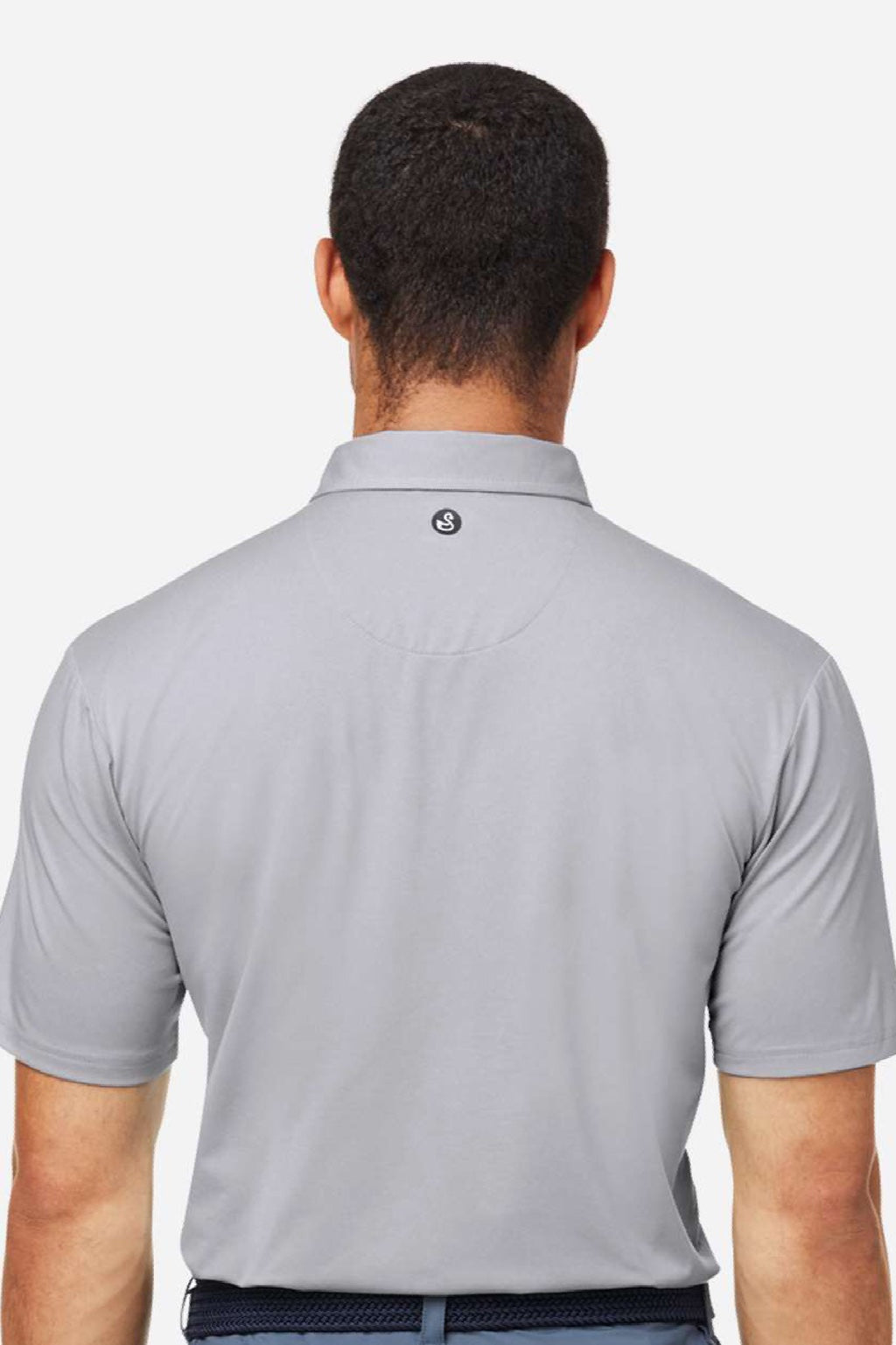 Swannies Golf SW2001 Mens James H Short Sleeve Polo Shirt Heather Grey Model Back