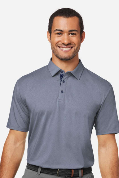 Swannies Golf SW2001 Mens James H Short Sleeve Polo Shirt Heather Navy Blue Model Front