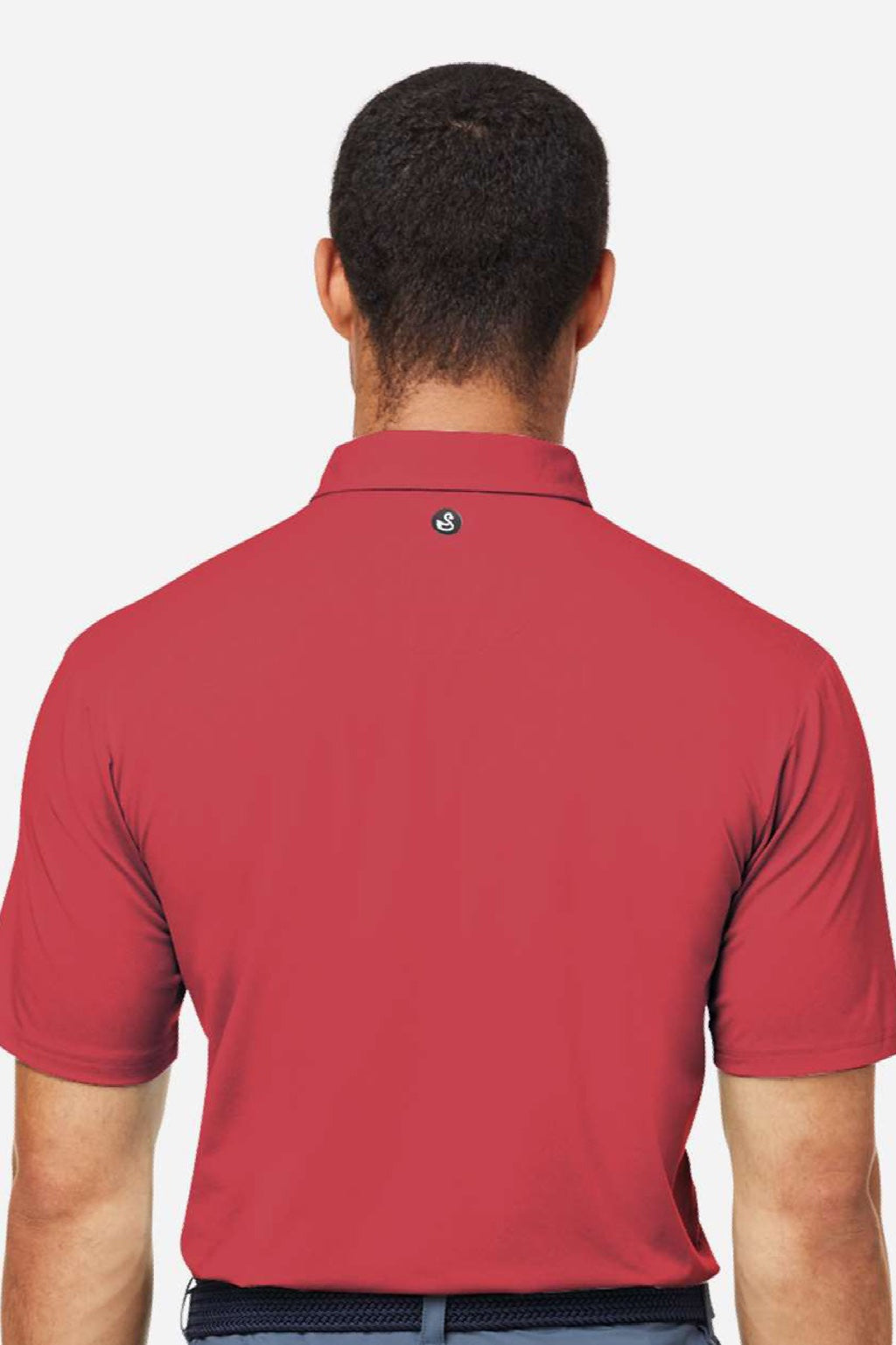 Swannies Golf SW2001 Mens James H Short Sleeve Polo Shirt Heather Red Model Back
