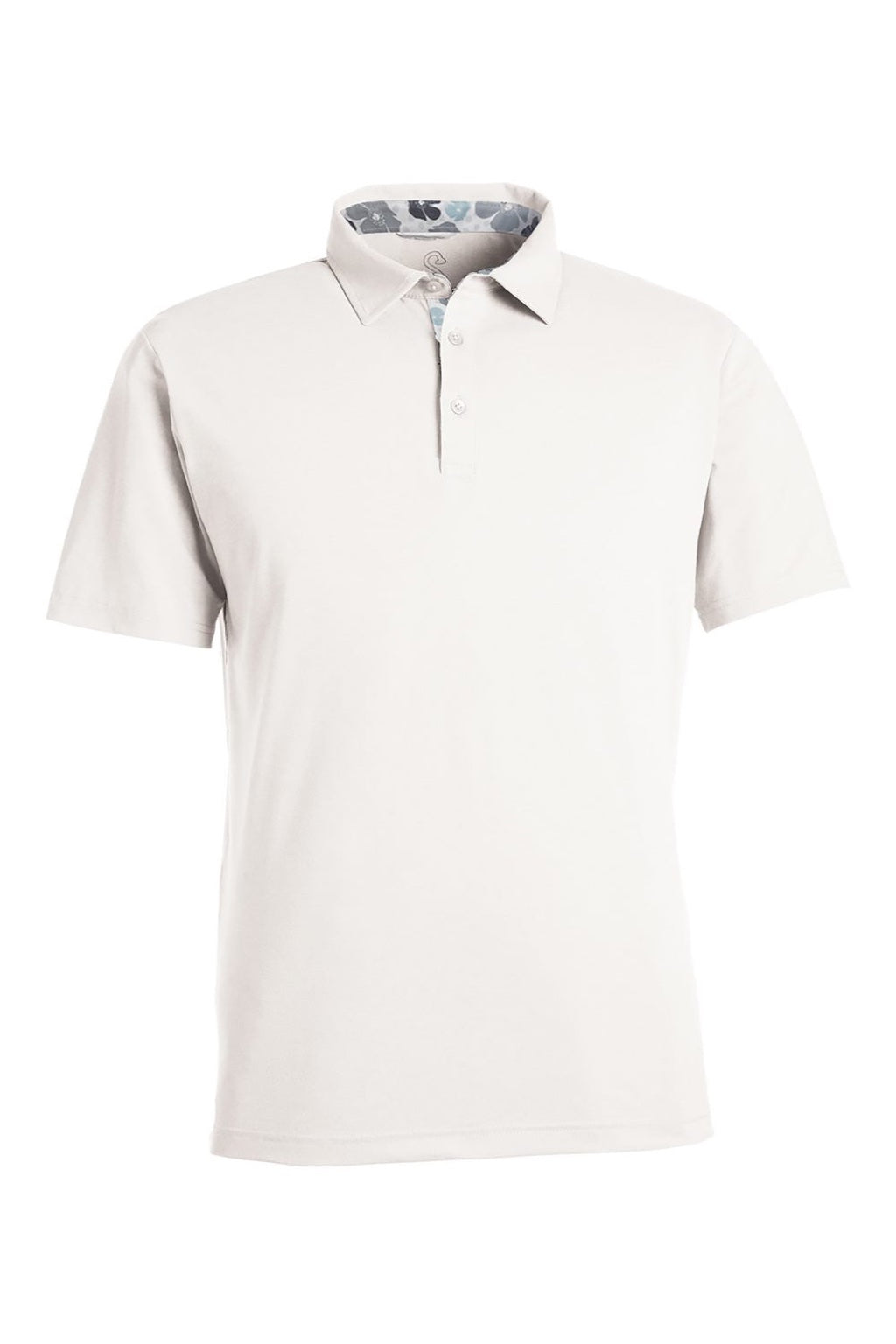 Swannies Golf SW2001 Mens James H Short Sleeve Polo Shirt Heather White Flat Front
