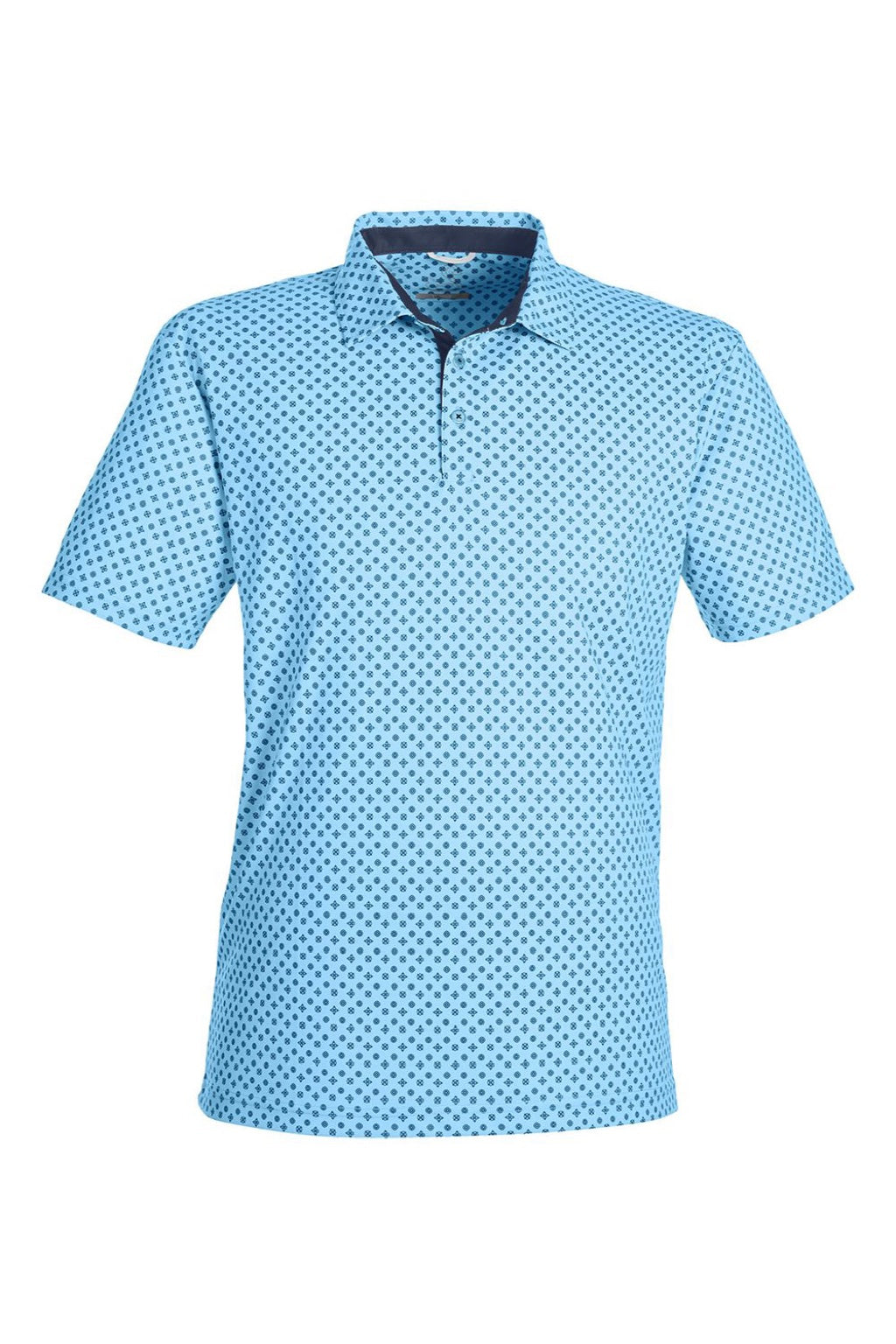 Swannies Golf SW5400 Mens Hazelwood Short Sleeve Polo Shirt Sky Blue/Navy Blue Flat Front