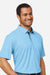 Swannies Golf SW5400 Mens Hazelwood Short Sleeve Polo Shirt Sky Blue/Navy Blue Model Side
