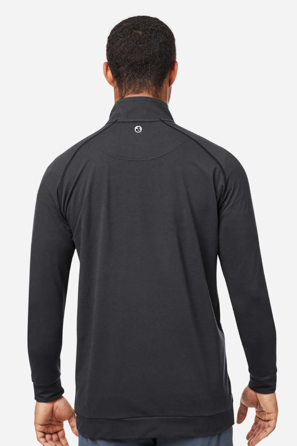 Swannies Golf SWC500 Mens Colt 1/4 Zip Sweatshirt Black Model Back