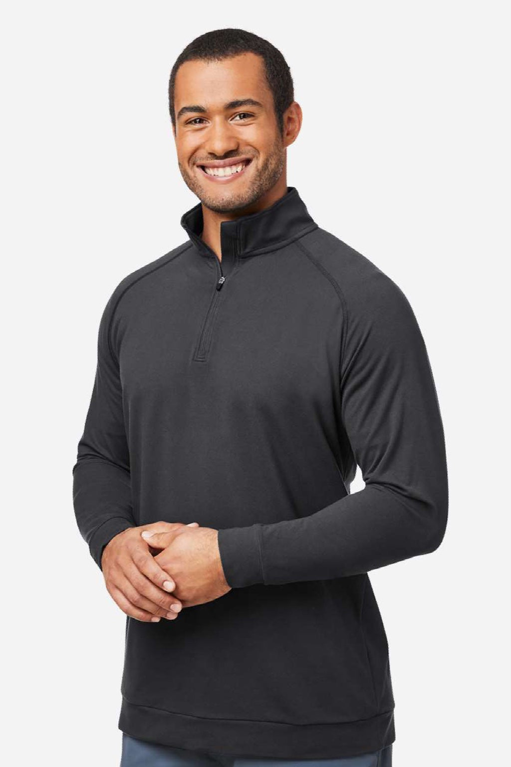 Swannies Golf SWC500 Mens Colt 1/4 Zip Sweatshirt Black Model Side