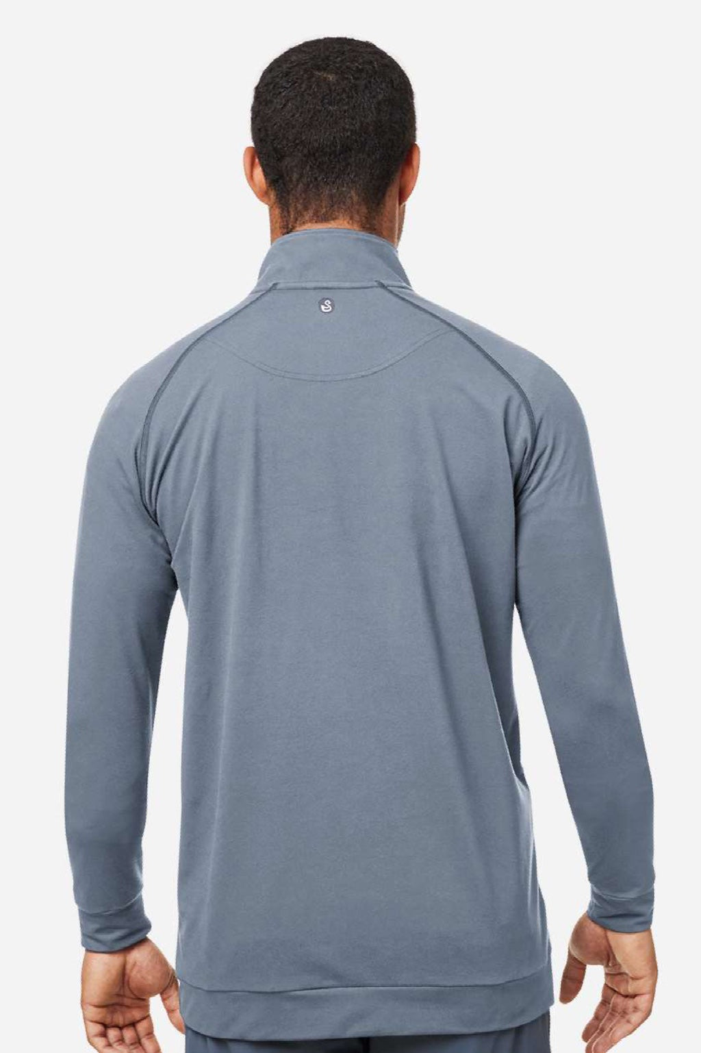 Swannies Golf SWC500 Mens Colt 1/4 Zip Sweatshirt Graphite Grey Model Back