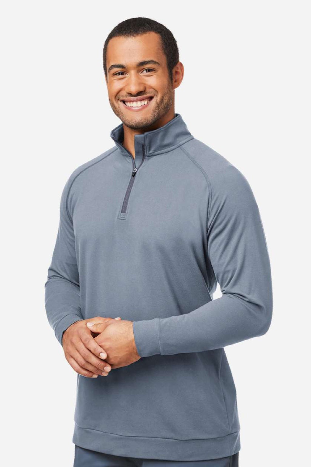 Swannies Golf SWC500 Mens Colt 1/4 Zip Sweatshirt Graphite Grey Model Side