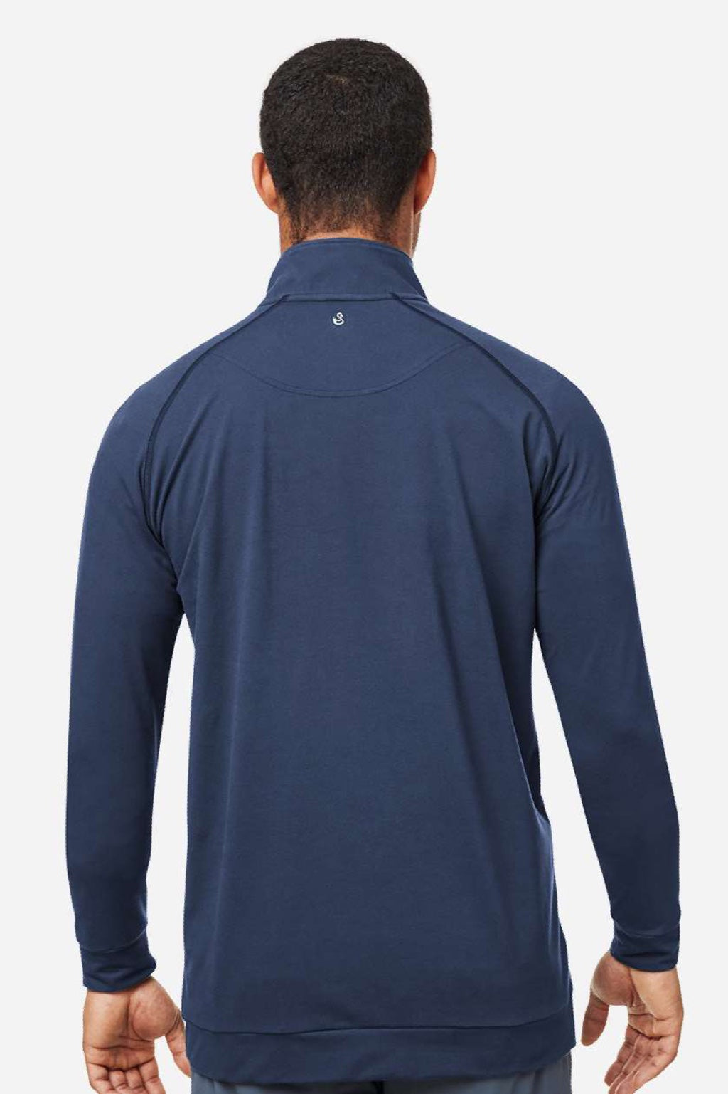 Swannies Golf SWC500 Mens Colt 1/4 Zip Sweatshirt Navy Blue Model Back