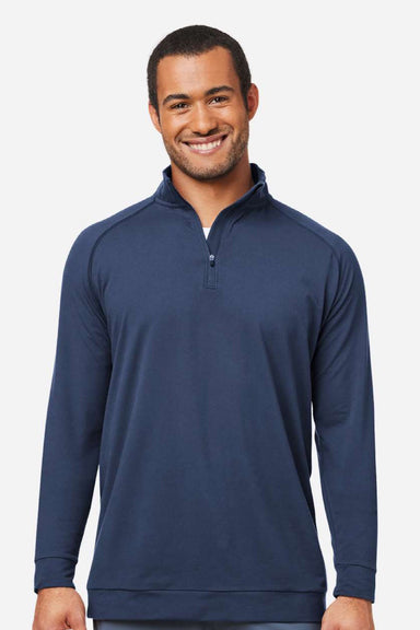 Swannies Golf SWC500 Mens Colt 1/4 Zip Sweatshirt Navy Blue Model Front