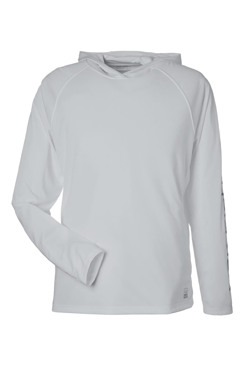 Huk H12L010 Mens LoPro Pursuit Long Sleeve Hooded T-Shirt Hoodie Harbor Mist Grey Flat Front