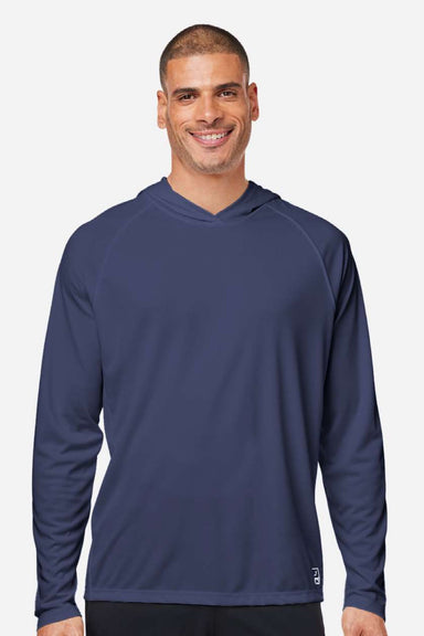 Huk H12L010 Mens LoPro Pursuit Long Sleeve Hooded T-Shirt Hoodie Naval Academy Blue Model Front