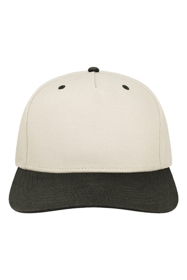 Legacy Hats HTA Mens Heritiage Twill Snapback Hat Stone/Black Flat Front