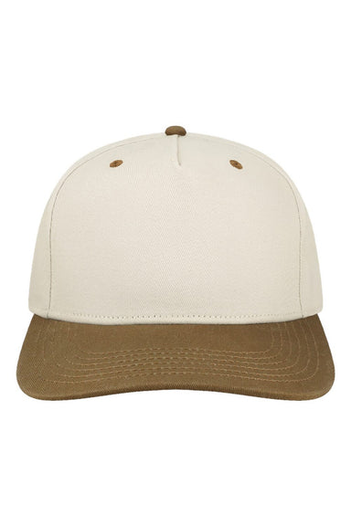 Legacy Hats HTA Mens Heritiage Twill Snapback Hat Stone/Brown Flat Front