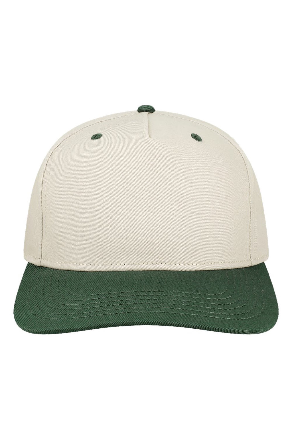 Legacy Hats HTA Mens Heritiage Twill Snapback Hat Stone/Dark Green Flat Front