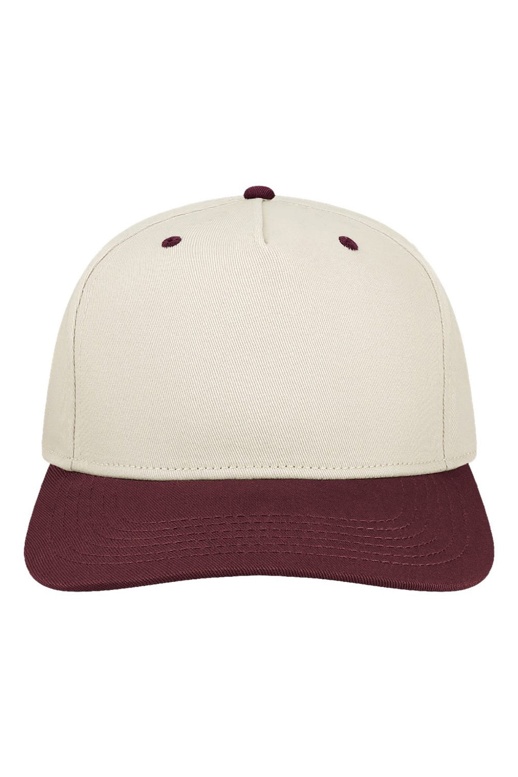 Legacy Hats HTA Mens Heritiage Twill Snapback Hat Stone/Maroon Flat Front