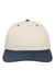 Legacy Hats HTA Mens Heritiage Twill Snapback Hat Stone/Navy Blue Flat Front