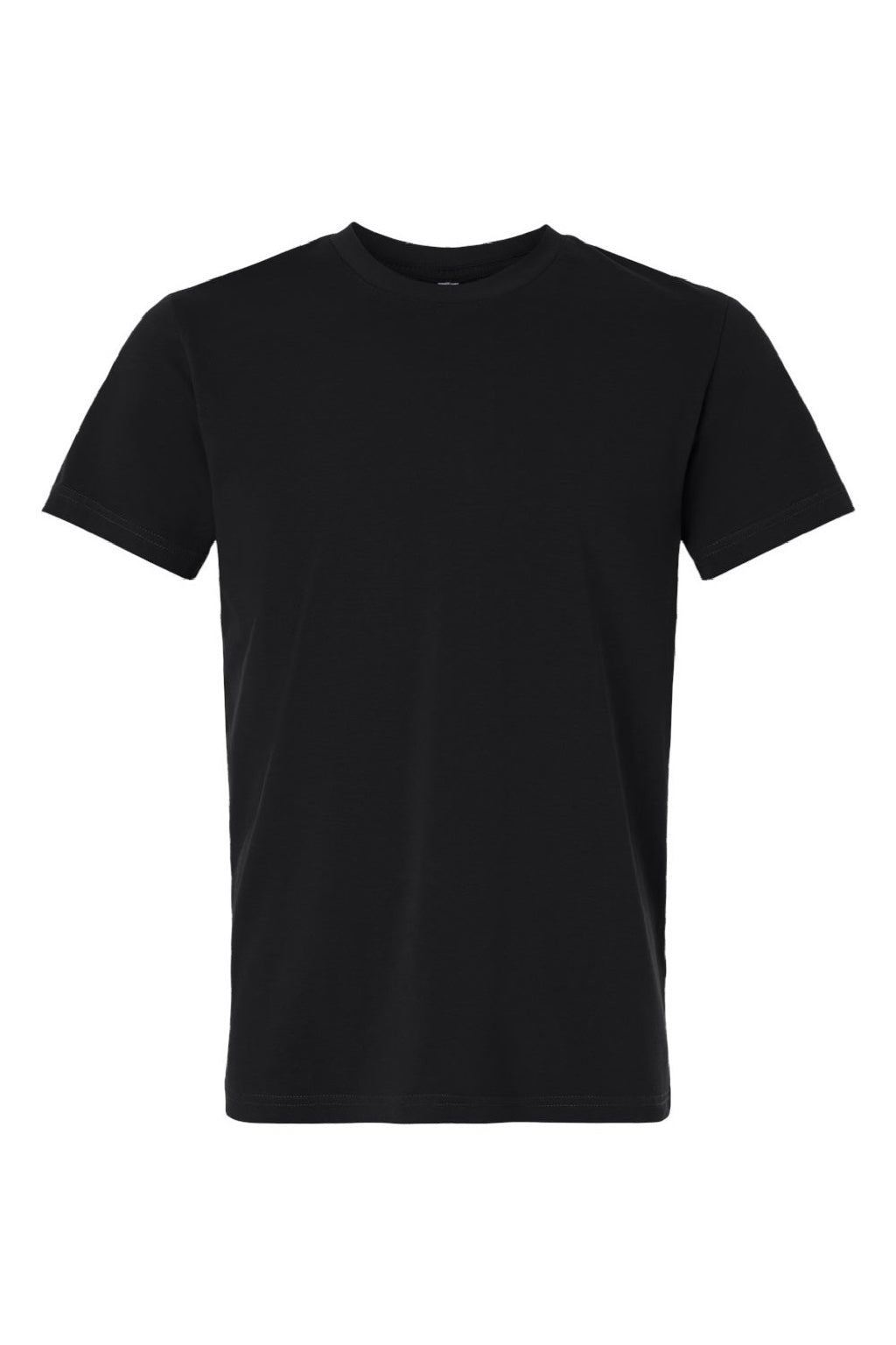 Independent Trading Company PRM180PT Mens Premium Pigment Dyed Short Sleeve Crewneck T-Shirt Black Flat Front