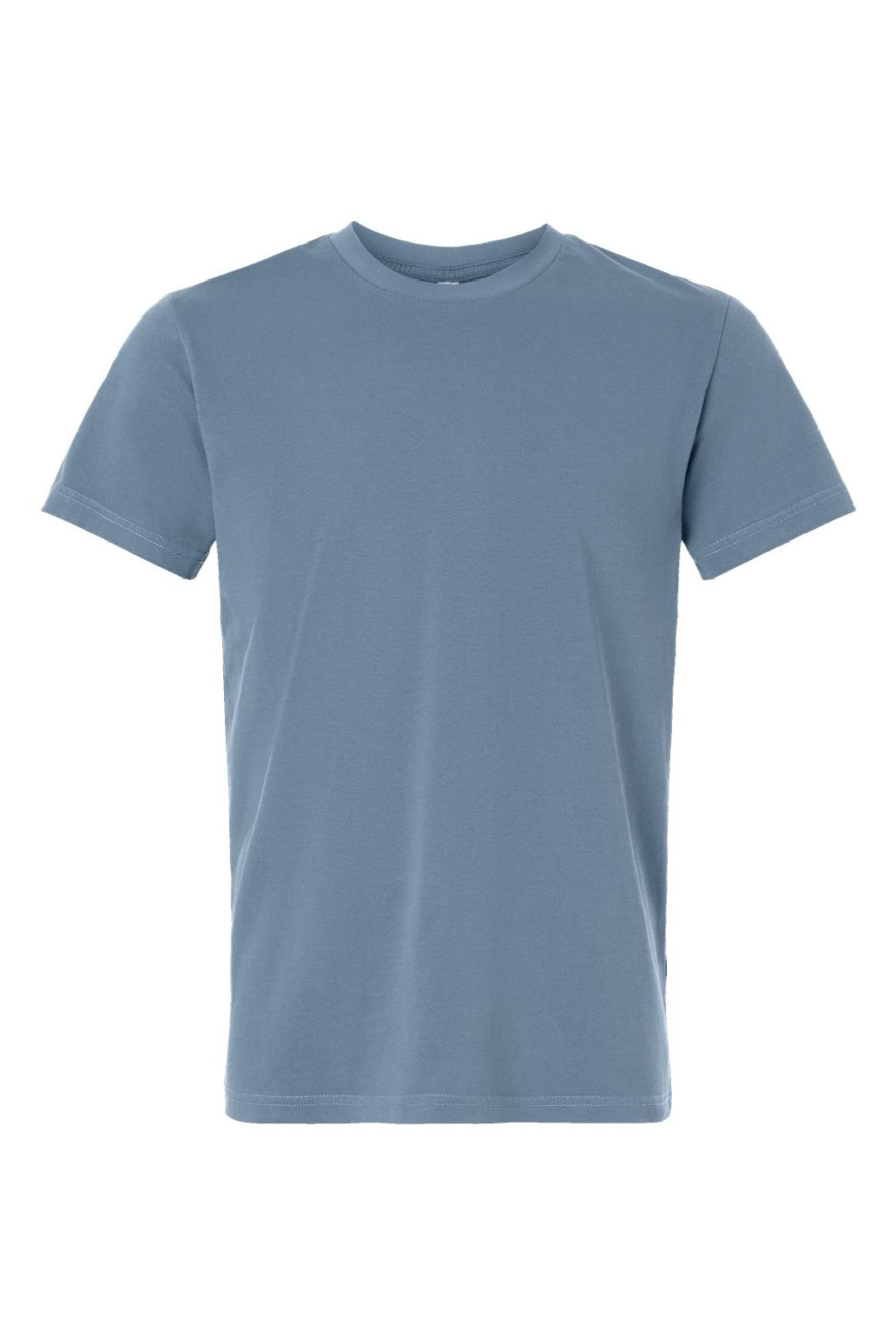 Independent Trading Company PRM180PT Mens Premium Pigment Dyed Short Sleeve Crewneck T-Shirt Pigment Slate Blue Flat Front