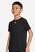 Under Armour 1377487 Youth Tech Team Short Sleeve Crewneck T-Shirt Black/White Model Side