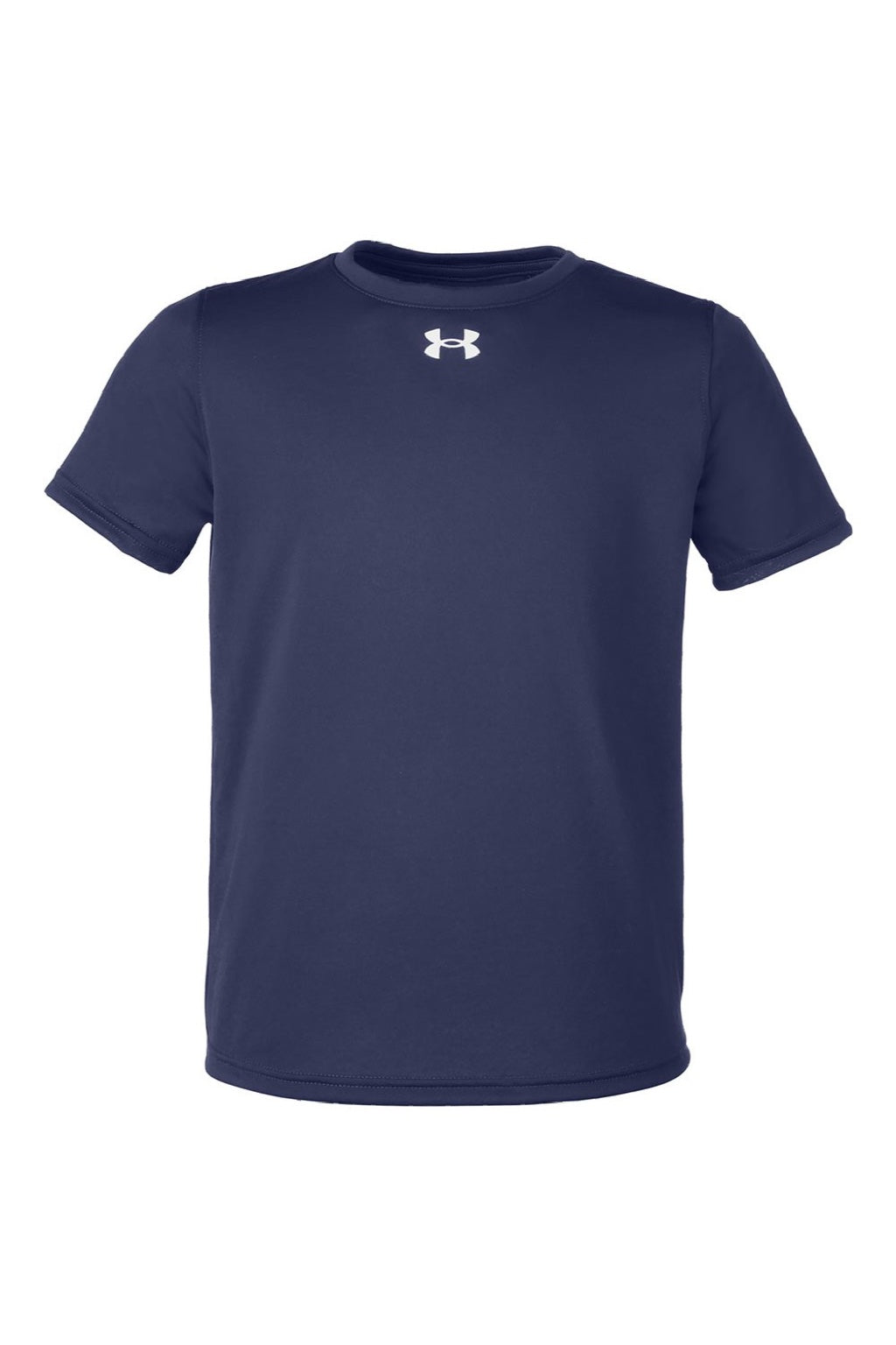 Under Armour 1377487 Youth Tech Team Short Sleeve Crewneck T-Shirt Midnight Navy Blue/White Flat Front