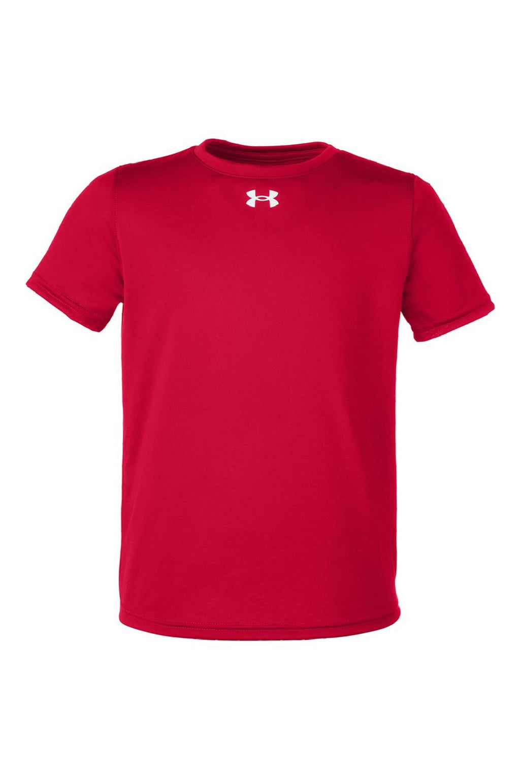 Under Armour 1377487 Youth Tech Team Short Sleeve Crewneck T-Shirt Red/White Flat Front