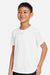 Under Armour 1377487 Youth Tech Team Short Sleeve Crewneck T-Shirt White/Mod Grey Model Side