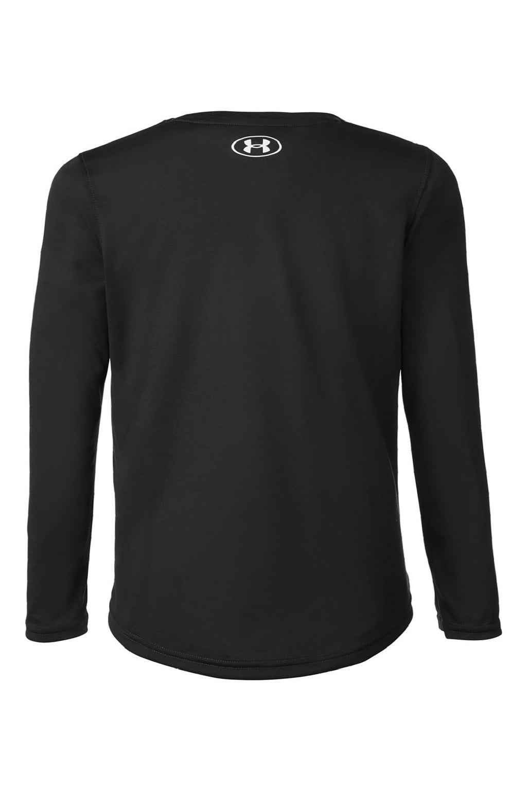Under Armour 1377488 Youth Tech Team Long Sleeve Crewneck T-Shirt Black/White Flat Back