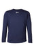 Under Armour 1377488 Youth Tech Team Long Sleeve Crewneck T-Shirt Midnight Navy Blue/White Flat Front