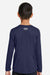 Under Armour 1377488 Youth Tech Team Long Sleeve Crewneck T-Shirt Midnight Navy Blue/White Model Back