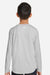 Under Armour 1377488 Youth Tech Team Long Sleeve Crewneck T-Shirt Heather Mod Light Grey/White Model Back