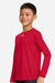 Under Armour 1377488 Youth Tech Team Long Sleeve Crewneck T-Shirt Red/White Model Side