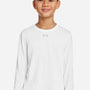 Under Armour Youth Tech Team Moisture Wicking Long Sleeve Crewneck T-Shirt - White/Mod Grey - New